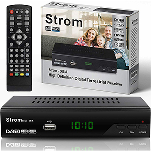 Décodeur Strom 505 Noir TNT Full HD -DVB-T2 - HEVC265 - (HDMI, Péritel, USB, Dolby Digital Plus) 